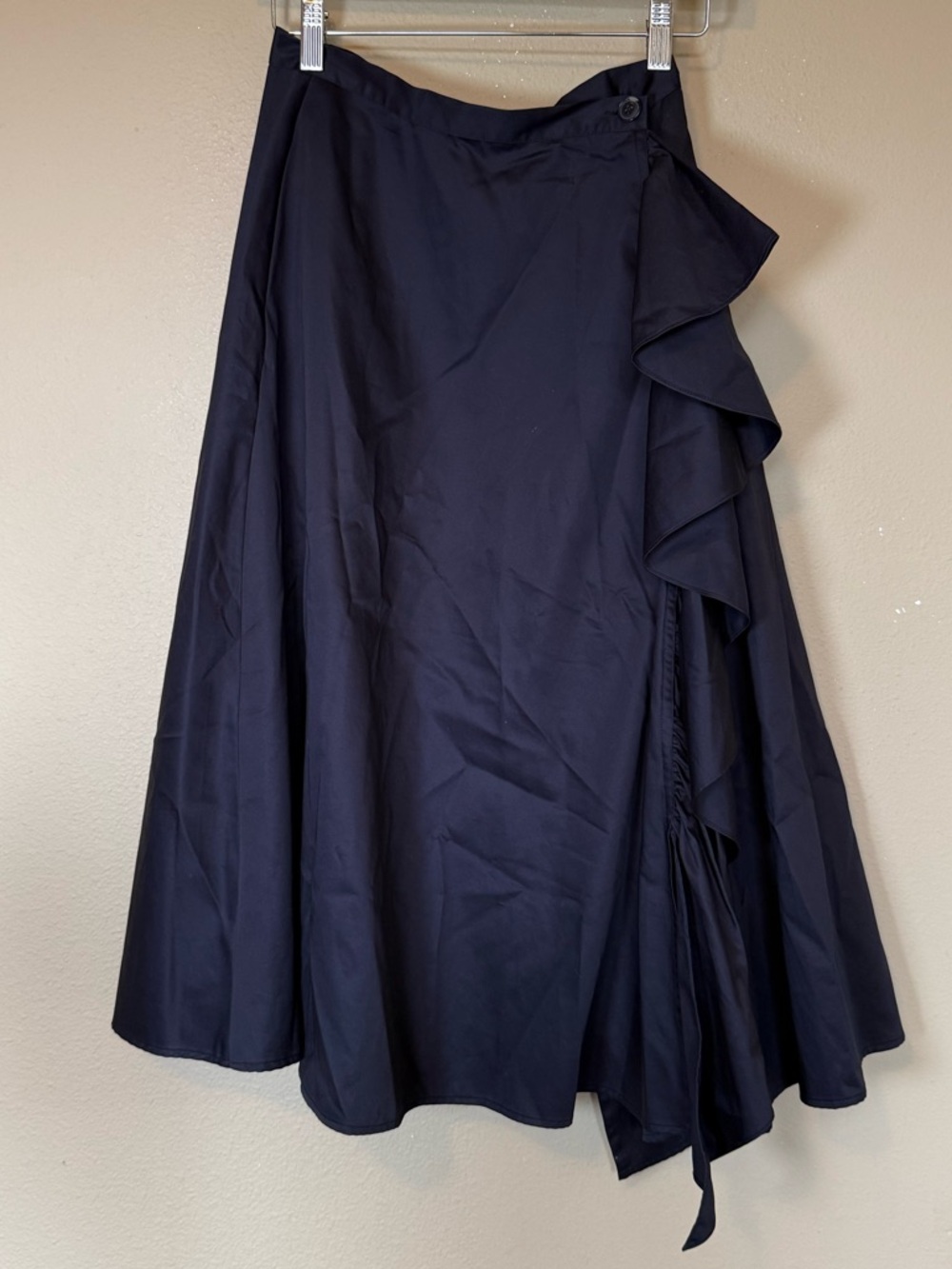 TOME NYC Size 2 - Small Black Ruffle Wrap Midi Circle Skirt Retail $225 - Picture 2 of 7